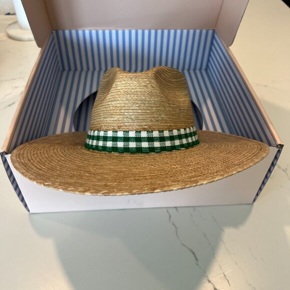 Chic Straw Hat with Teal Accent - Picture 2 of 3